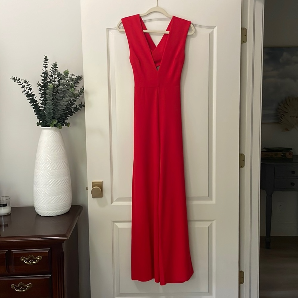S - Lulu’s Cat's Meow Red Jumpsuit